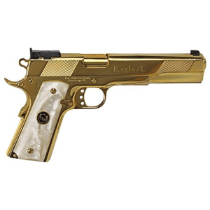 Iver Johnson Eagle Xl 1911 10mm 6" 8rd Pistol - 24k Gold Plate | White Pearl Grips