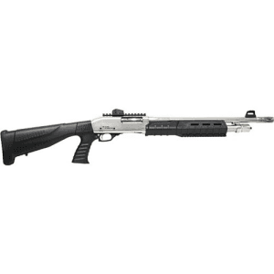 Iver Johnson Pas12 12 Gauge 3" 18" 5rd Pump Shotgun W/ Qd Buttstock & Pistol Grip - Nickel | Black