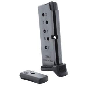 C-Products Handgun Magazine Ruger Lcp1 & Ruger Lcp2 .380 Acp High Gloss Black Carbon Steel 6/Rd