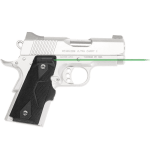 Crimson-Trace Crimson Trace Lg-404g Front Activation Green Handgun Lasergrips For 1911 Compact Black