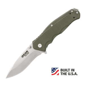 Bear-Son Bear & Son G10 Sideliner Folding Knife 3-3/8" Drop Point Blade Od Green With Trigger Boxed