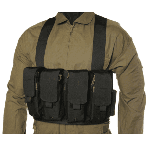 Blackhawk- Blackhawk Chest Magazine Pouch M16/M4 For 8 Rifle Magazines And 2 Handgun Mags Black
