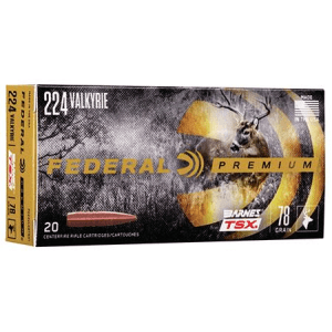 Federal Barnes Rifle Ammuniton .224 Valkyrie 78 Gr Tsx 20/Ct