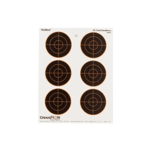 Champion VisiShot Bullseye Paper Hanging 25 yds Small Bore Rifle 8.5x11 Inch Black/White 10 Pk.