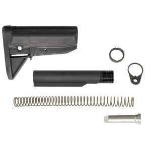 Bravo Company Model 0 Stock Kit Receiver Extension Quick Detach End Plate Lock Nut Action Spring Carbine Buffer Black Finish BCM-GFSK-MOD-0-BLK