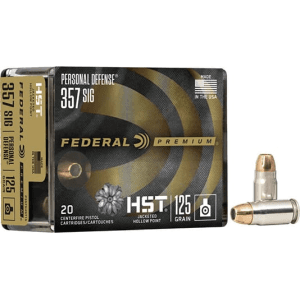 Federal P357SHST1S Premium Personal Defense 357 Sig 125 gr HST Jacketed Hollow Point - 20rd Box