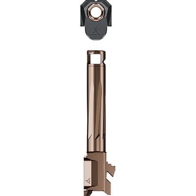 Radian Weapons Afterburner(Tm) & Ramjet(Tm) Intra-Lok Combo For Glock 19 - Ramjet Barrel W/ Afterburner Micro Comp For G19 Gen 4 Bronze